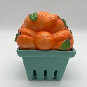 HomeWorx by Harry Slatkin Ceramic Fruit Basket Peach With Candle